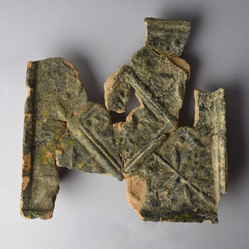 Keramički pečenjak u izvornom stanju prije početka restauratorskog procesa, dokumentiran tijekom stručnog projekta MCPA Zadar 2019.